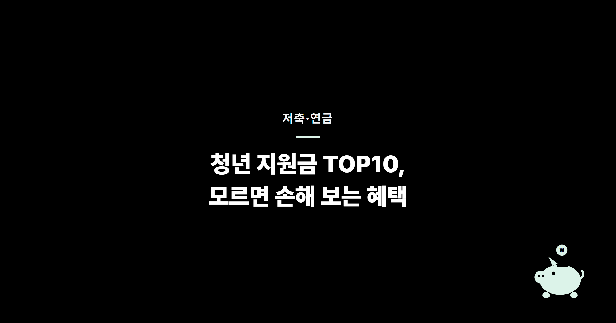 청년 지원금 TOP10, 모르면 손해 보는 혜택